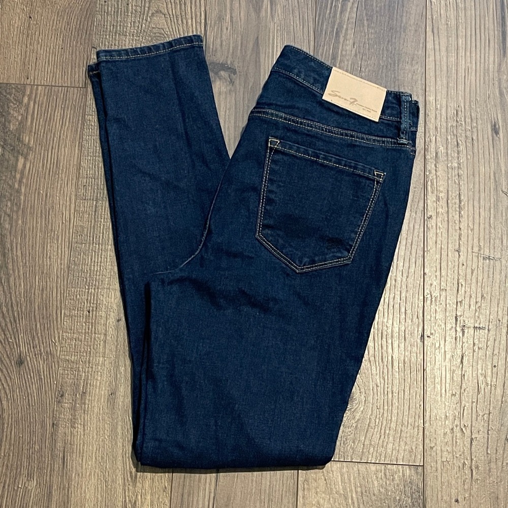 Seven7 Womens Skinny High Rise Jeans Dark Argon Wash MY1901DE24 Size 4